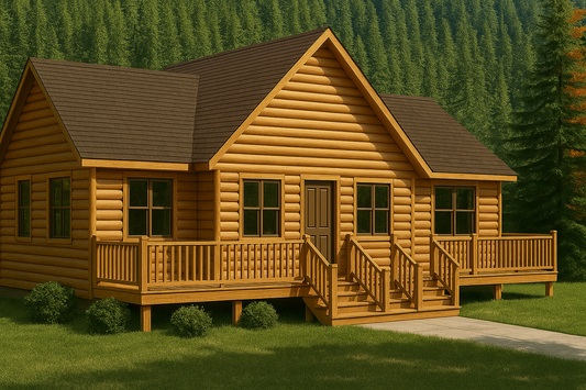 The Waterfront Panelized Log Home Kit - Panelized Cabin Kits