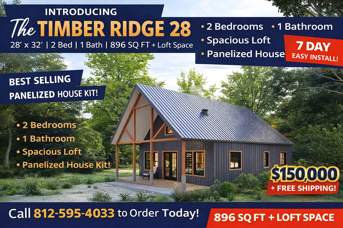 Timber Ridge Model T 23 The Timber Ridge 28 Panelized House Kit – House Kits, Home Kits, House ...