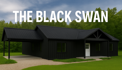 The Black Swan Affordable House Kit with Carport